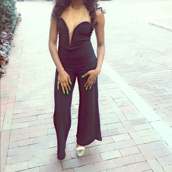 Pants - Strapless Black Jumpsuit